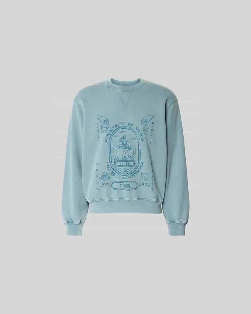 Kitsuné Oversized Sweatshirt mit Statement-Print Petrol