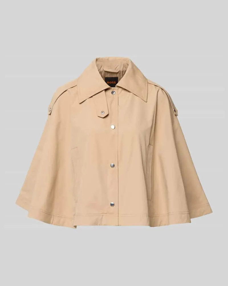 HUGO BOSS Loose Fit Cape mit Baumwoll-Mix Modell 'C_CLARI Beige