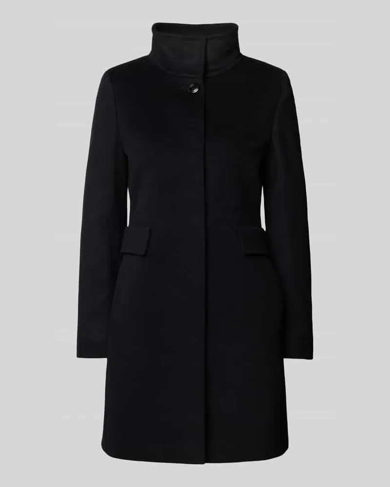 Max Mara Schurwollmantel mit Stehkragen Modell 'AGNESE Black