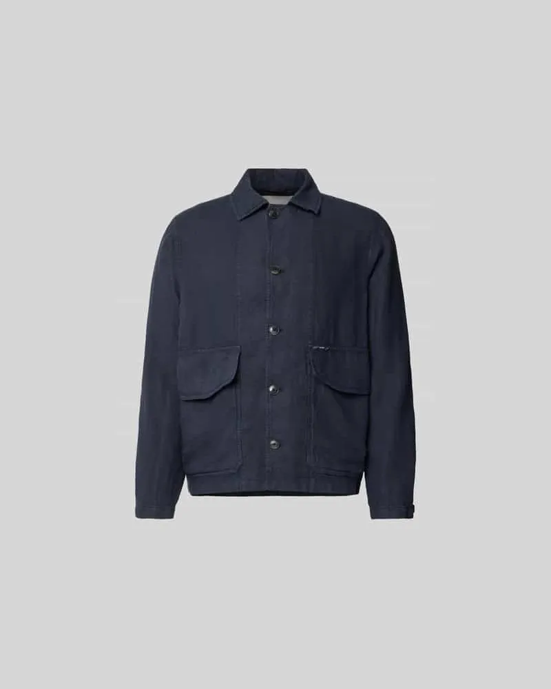 Closed Hemdjacke aus reinem Leinen Dunkelblau