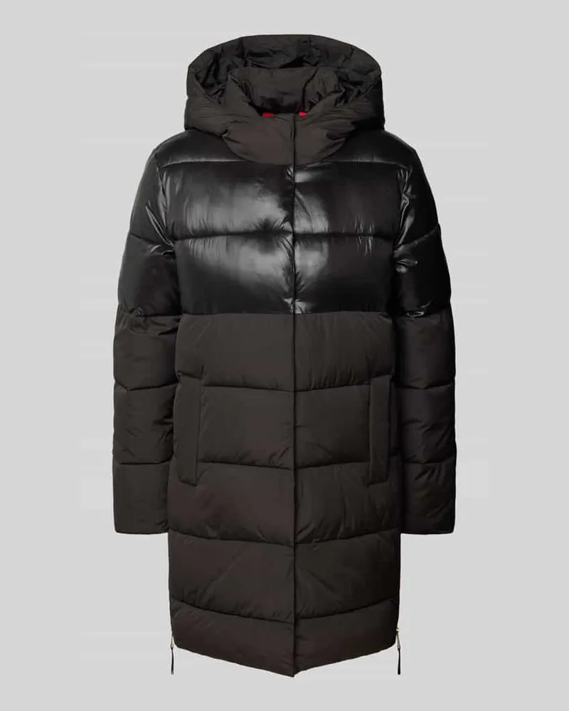 Christian Berg Steppmantel mit Eingrifftaschen und seitlichen Reißverschlüssen Black