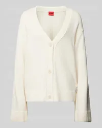 HUGO BOSS Cardigan mit Label-Detail Modell 'Selsar Offwhite