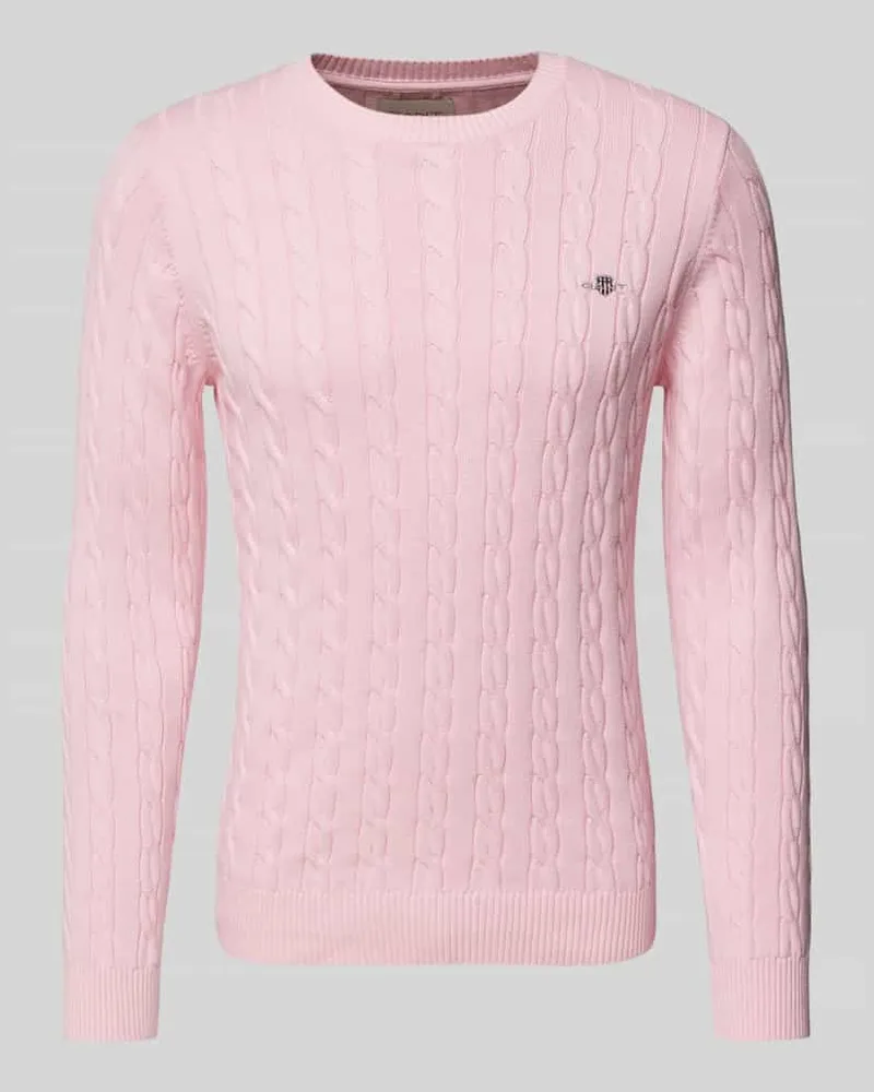 Gant Strickpullover mit Rundhalsausschnitt Pink