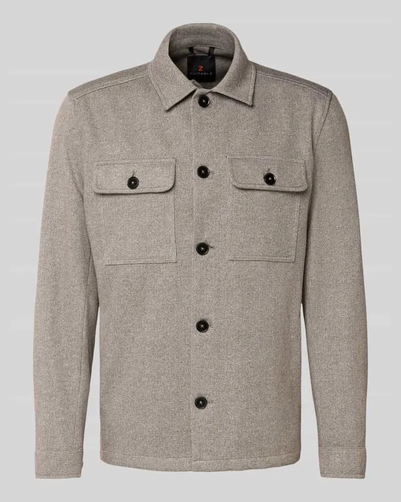 Zuitable Hemdjacke mit Knopfleiste Modell 'Theo Beige