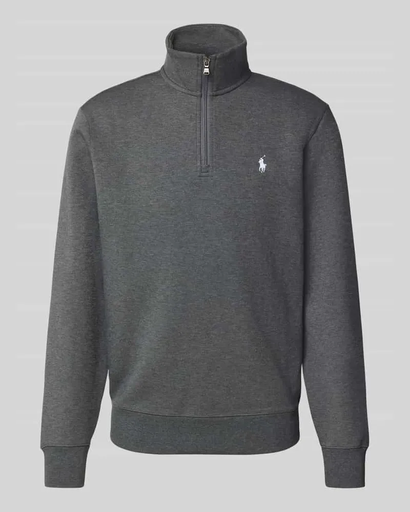 Ralph Lauren Regular Fit Troyer mit Troyer-Kragen Modell 'Double Anthrazit