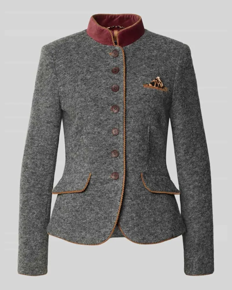 White Label Blazer mit Brustleistentasche und Einstecktuch Anthrazit