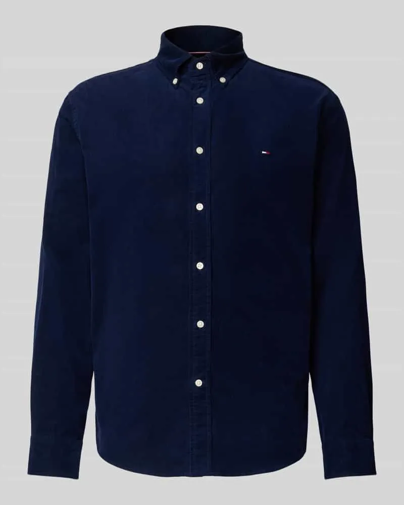 Tommy Hilfiger Regular Fit Cord-Hemd aus reiner Baumwolle Marine