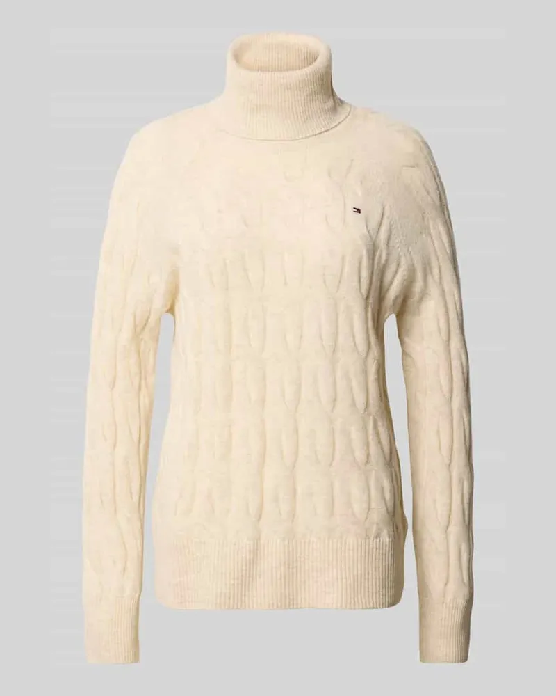 Tommy Hilfiger Relaxed Fit Rollkragenpullover aus reiner Wolle Sand