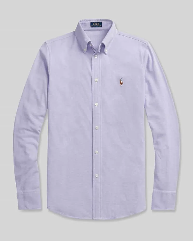 Ralph Lauren Hemdbluse mit Label-Stitching Hellgrau