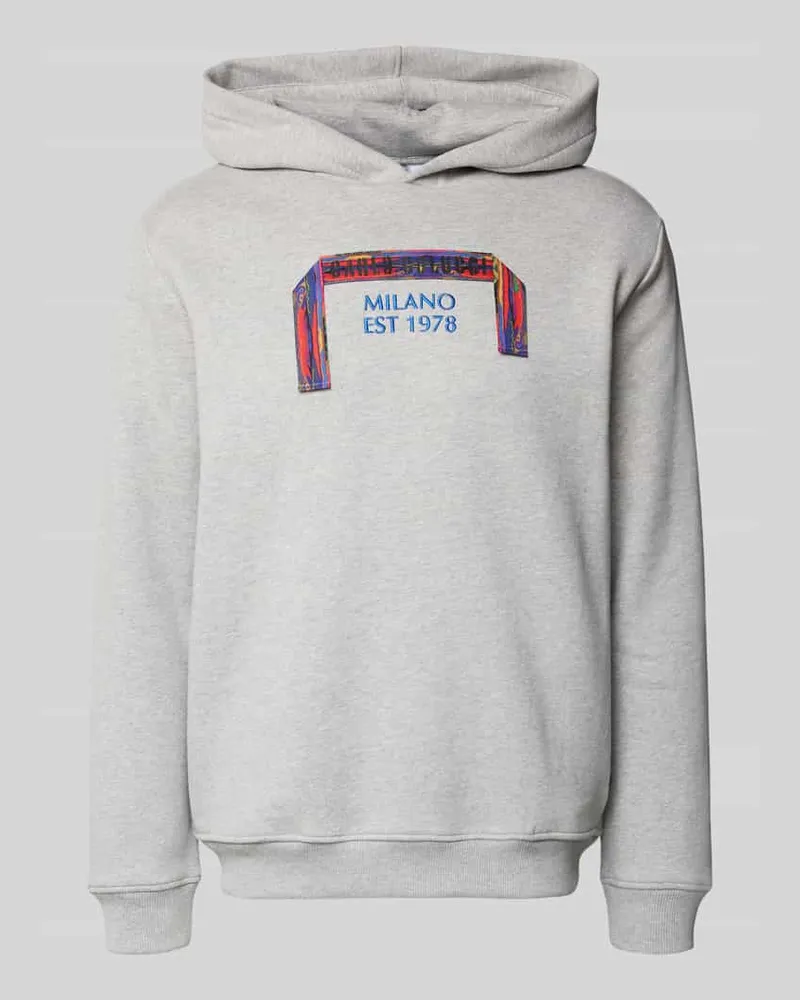 Carlo Colucci Regular Fit Hoodie mit Stitching Hellgrau
