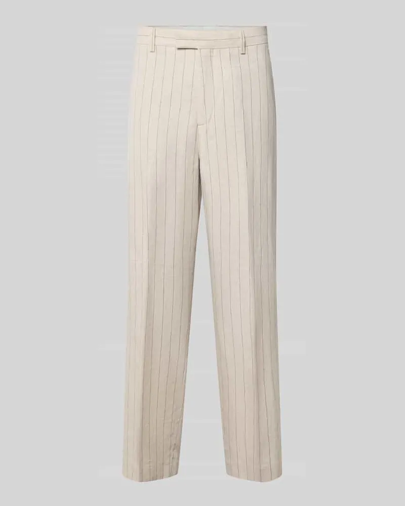 Selected Homme Relaxe Fit Anzughose aus Leinen-Bumwoll-Mix Modell 'LADATTI Sand