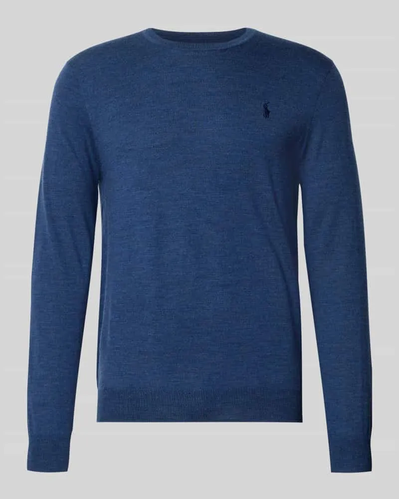 Ralph Lauren Strickpullover mit Label-Stitching Rauchblau