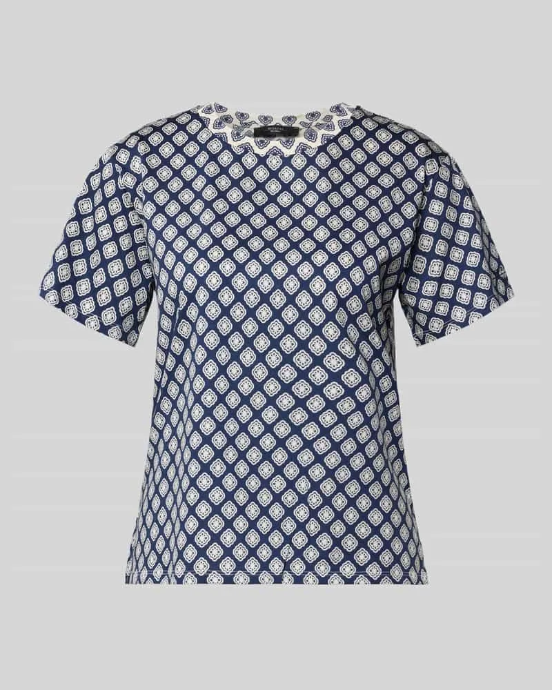 Max Mara Regular Fit T-Shirt aus reiner Baumwolle Modell 'BUSSOLA Dunkelblau