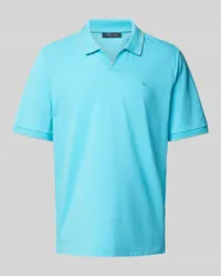 Maerz Regular Fit Poloshirt mit V-Ausschnitt Aqua