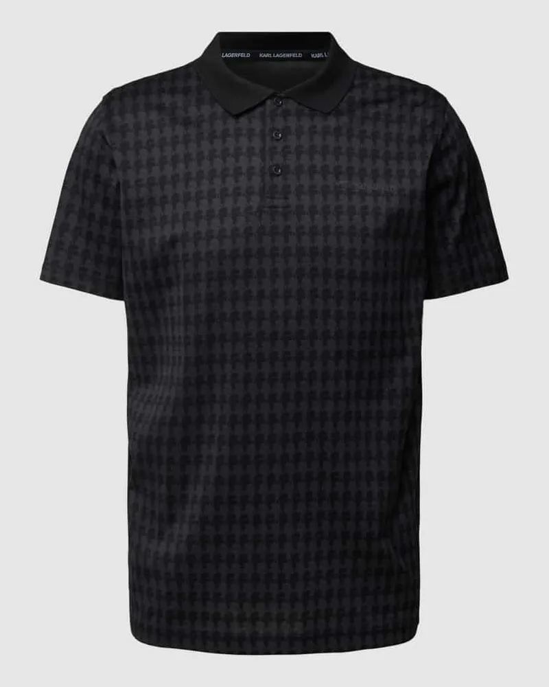 Karl Lagerfeld Regular Fit Poloshirt mit Allover-Muster Black