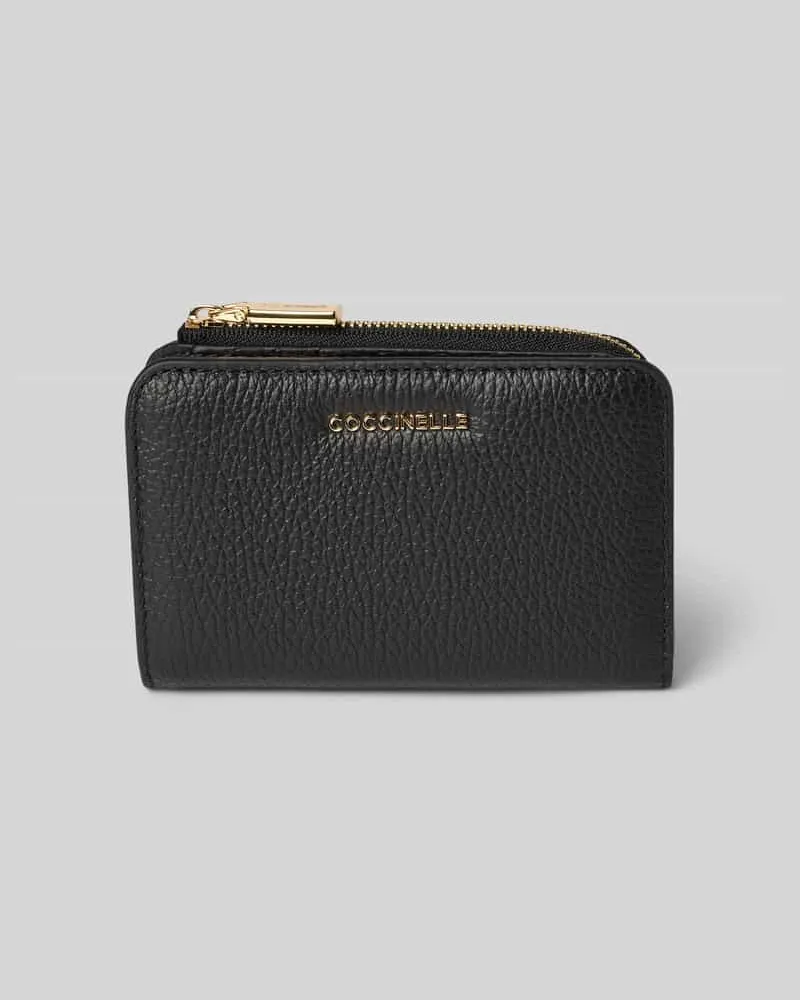 Coccinelle Portemonnaie mit Reißverschlussfach Modell 'METALLIC SOFT Black
