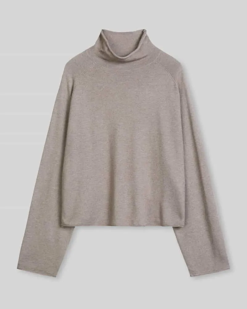 Marc O'Polo Rollkragenpullover mit Mock Neck Taupe