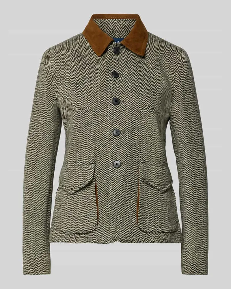 Ralph Lauren Slim Fit Blazer aus Woll-Mix mit Pattentaschen Black