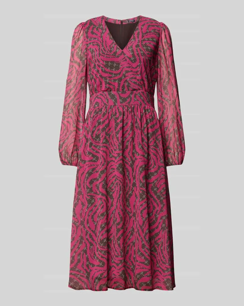 JOOP! Midikleid mit Allover-Muster Fuchsia