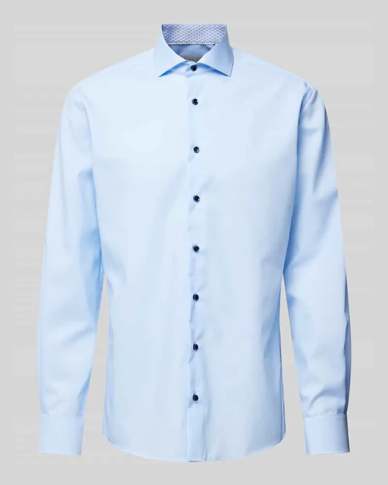 Eterna Regular Fit Business-Hemd mit Knopfleiste Bleu