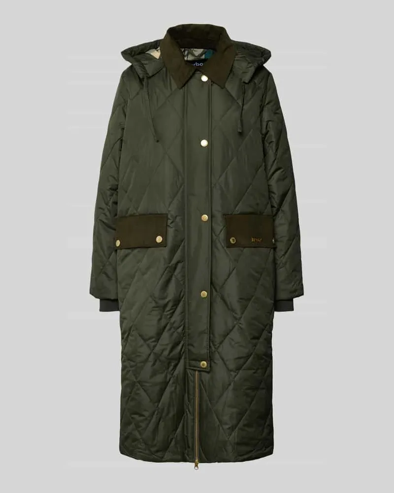 Barbour Regular Fit Steppmantel mit abnehmbarer Kapuze Modell 'MEREDITH Oliv