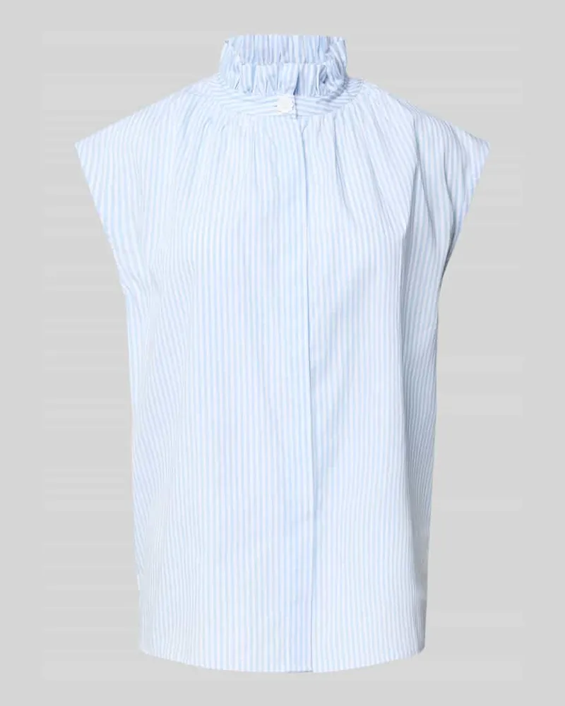 Rich&Royal Regular Fit Blusentop mit Stehkragen Blau