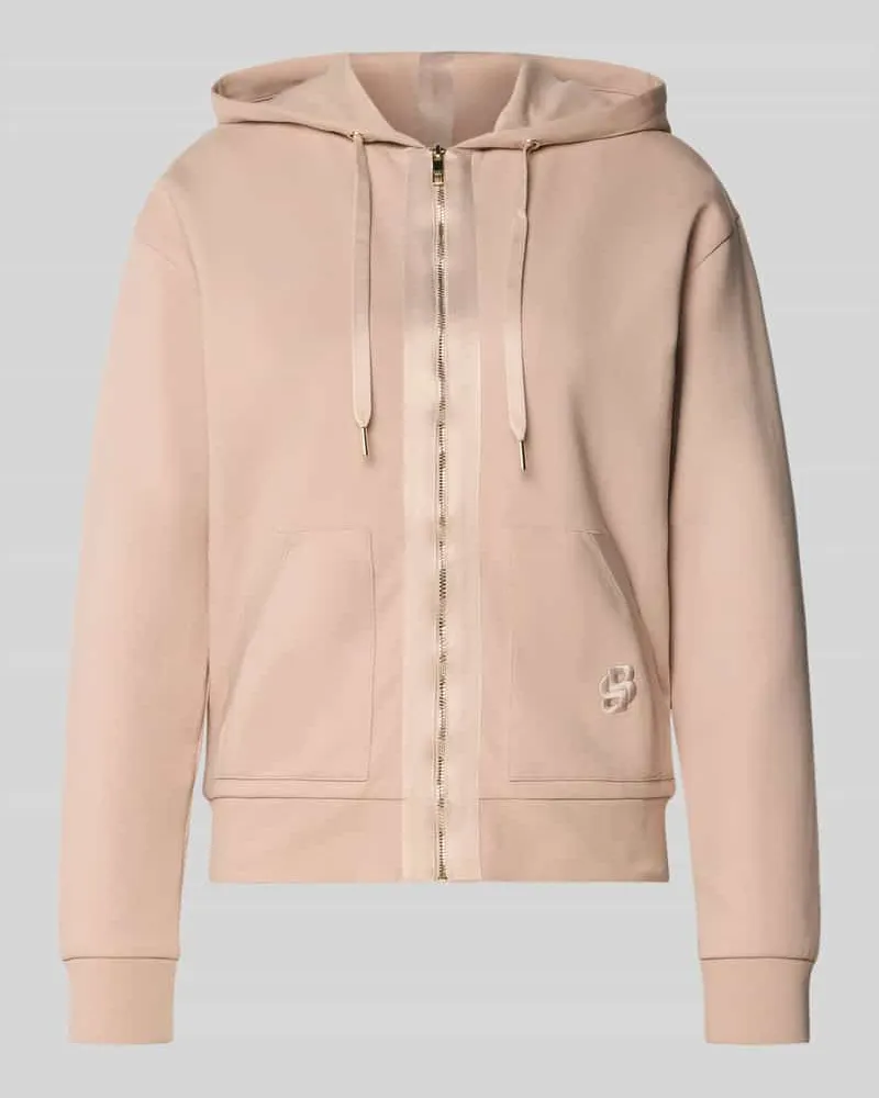 HUGO BOSS Regular Fit Sweatjacke aus Baumwoll-Mix Modell 'SHINY B Beige