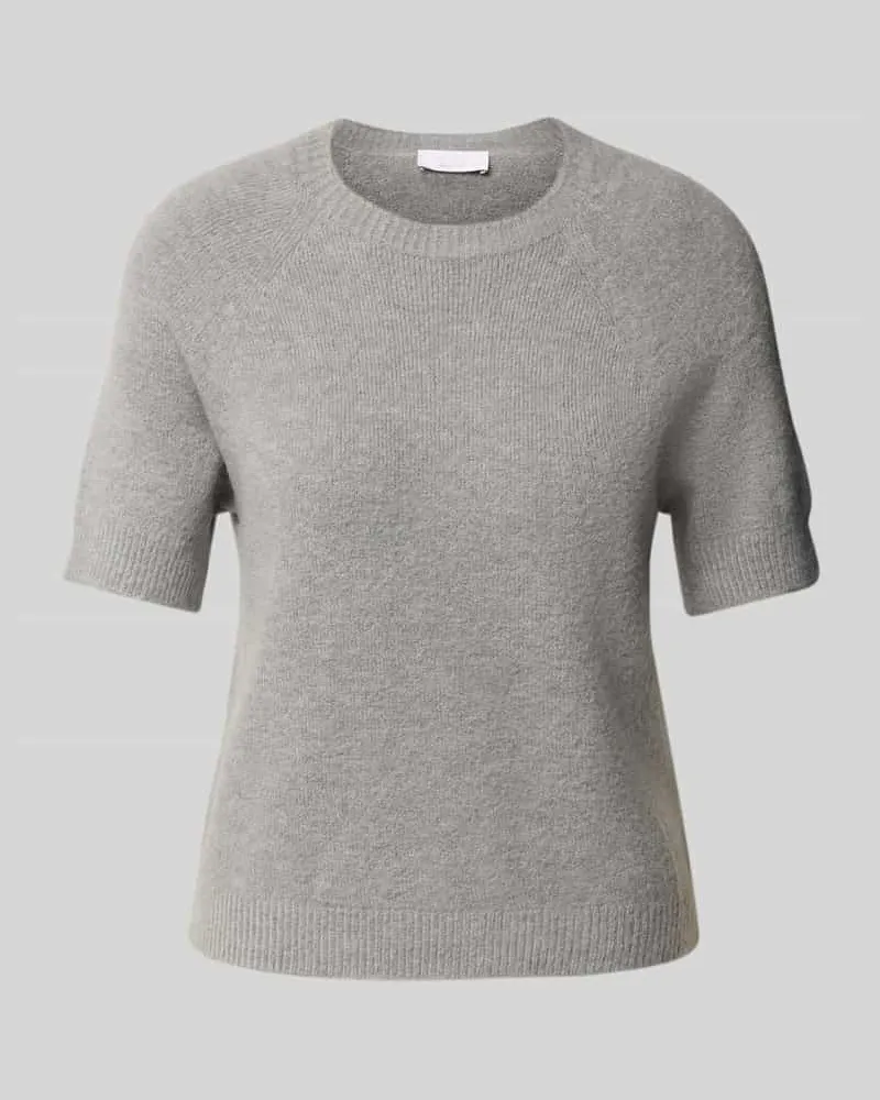 Rich&Royal Strickshirt mit Rundhalsausschnitt und 1/2-Arm Mittelgrau