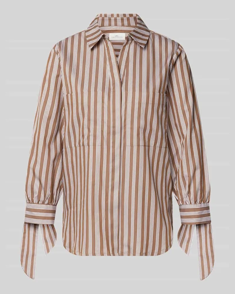 Fynch-Hatton Regular Fit Bluse mit Knotendetails Hellbraun