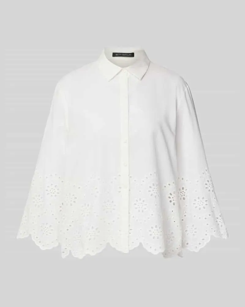 Betty Barclay Regular Fit Bluse mit Lochstickerei Offwhite
