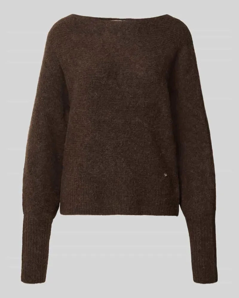 Mos Mosh Regular Fit Pullover in Strick-Optik Modell 'Thora Dunkelbraun