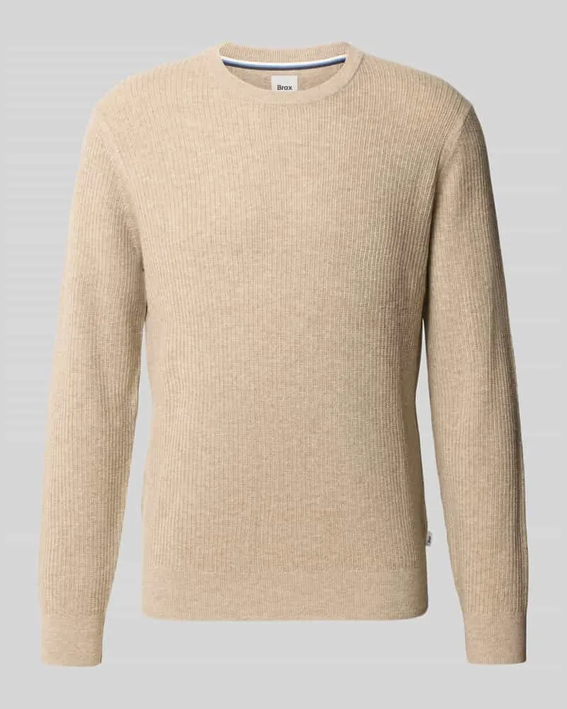 Brax Pullover aus Woll-Kaschmir-Mix Modell 'Rick Hellbraun