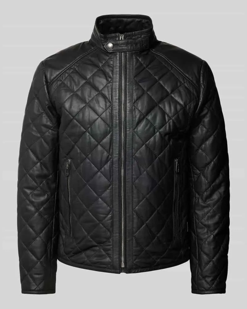 JOOP! Lederjacke mit Stehkragen Modell 'Boys Black