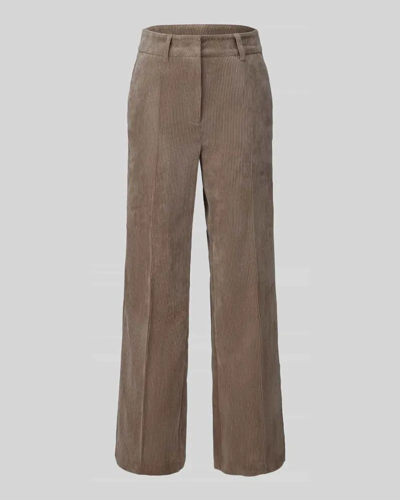 Cambio Regular Fit Cordhose mit angedeuteten Taschen Modell 'AMELIE Taupe