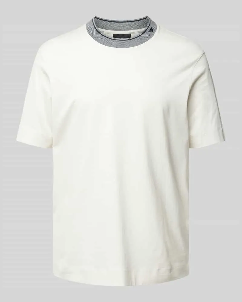 Emporio Armani T-Shirt mit Label-Stitching Offwhite