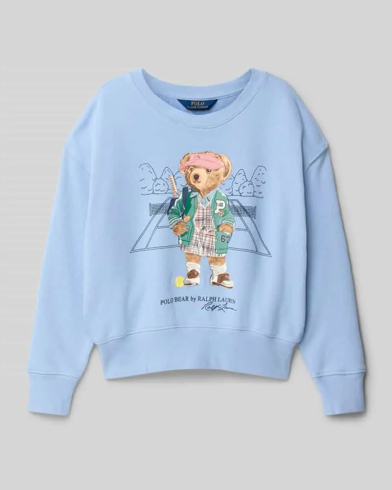 Ralph Lauren Sweatshirt mit Label-Motiv-Print Bleu