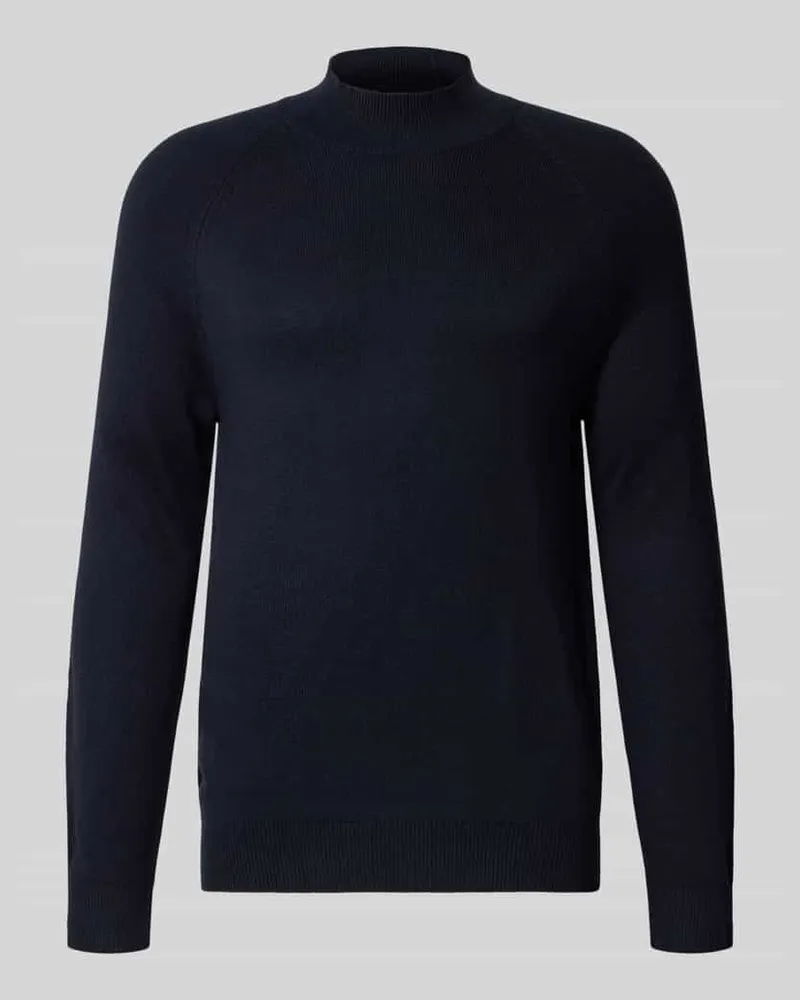 Strellson Regular Fit Strickpullover aus Baumwoll-Mix Modell 'TITO Dunkelblau