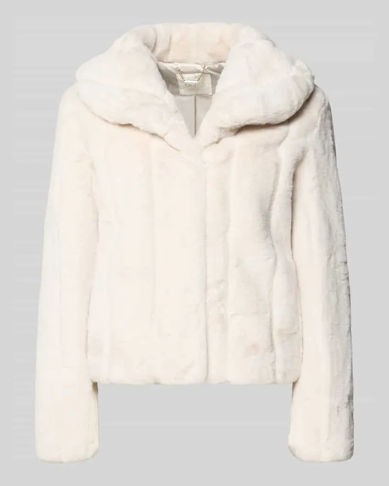 Guess Regular Fit Jacke aus Kunstfell Modell 'NEW SOPHY Offwhite