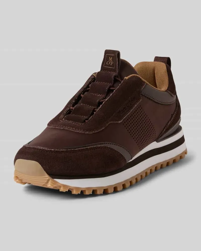 Marc O'Polo Low Top Sneaker aus Rindsvelours Dunkelbraun