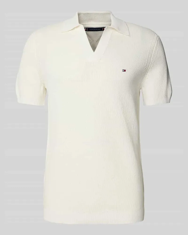 Tommy Hilfiger Regular Fit Poloshirt mit Strukturstrick Weiss