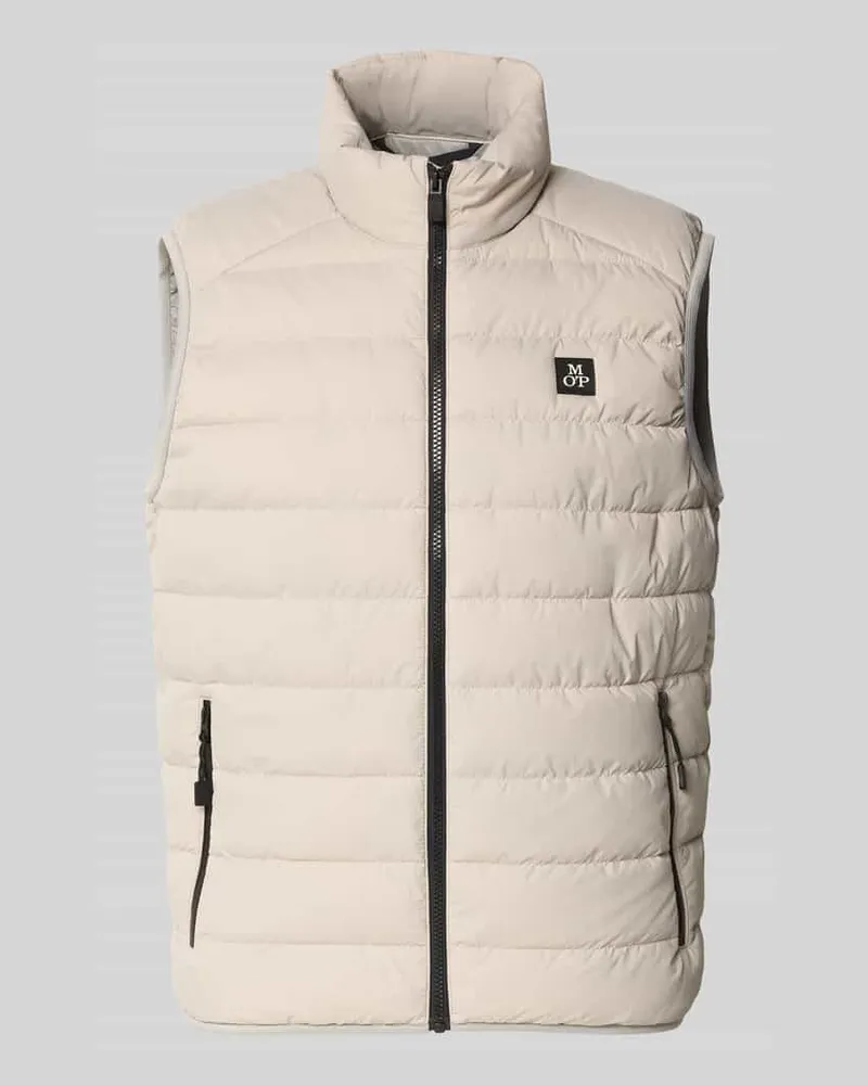 Marc O'Polo Regular Fit Steppweste aus wasserabweisendem Material Hellgrau