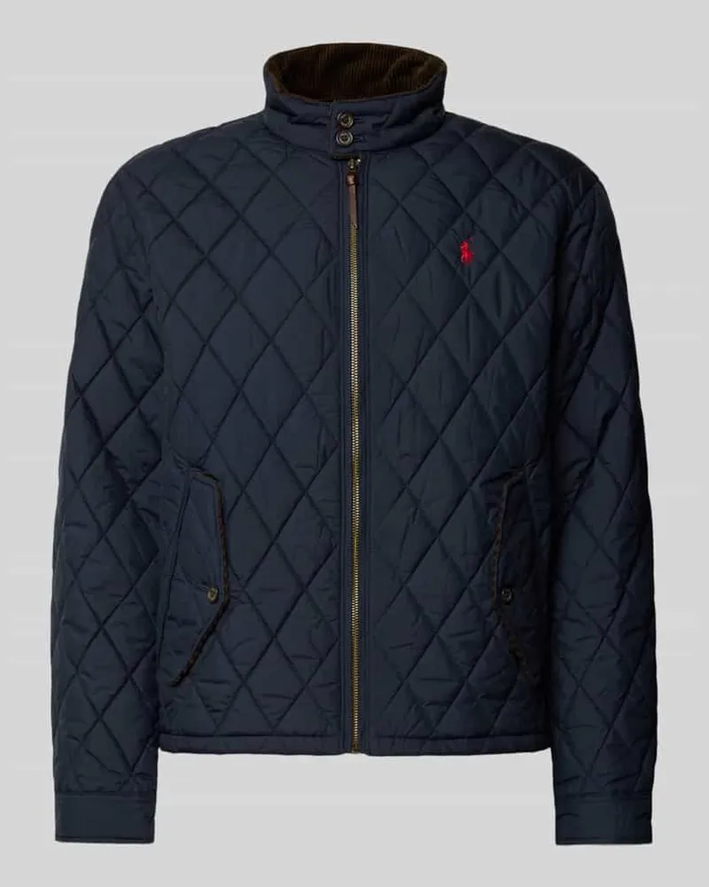 Ralph Lauren Windbreaker mit Steppnähten und Label-Stitching Marine