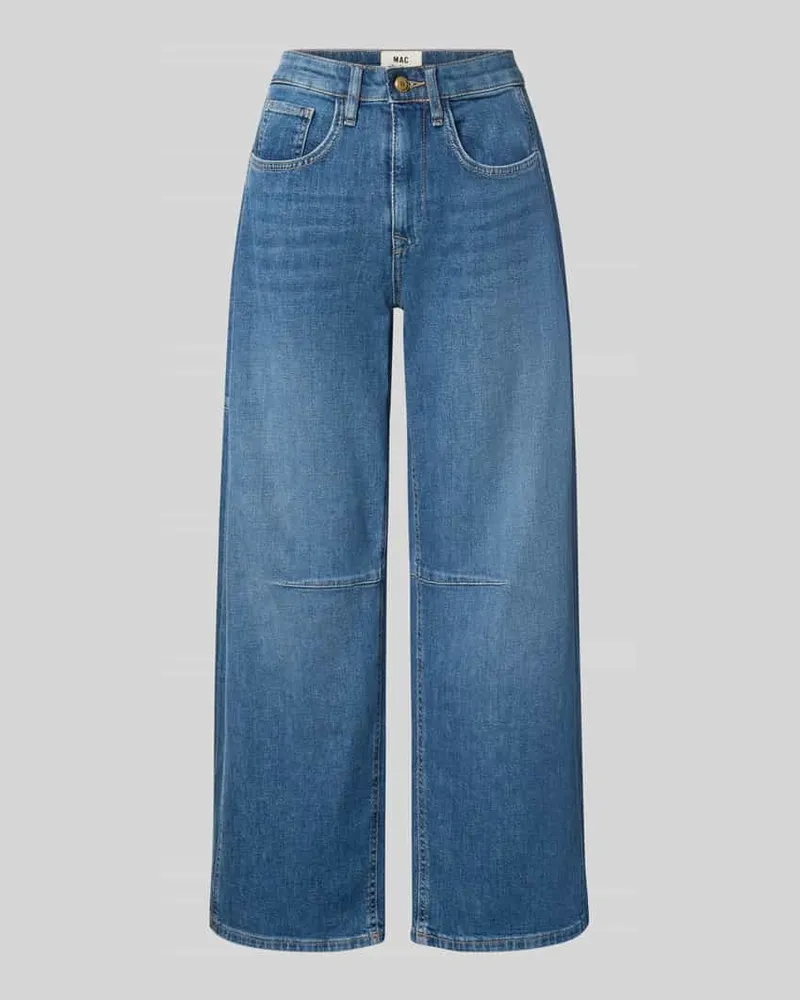 MAC Jeans Loose Fit Jeans aus reiner Baumwoll-Mix Modell 'Ohio Barrel Blau