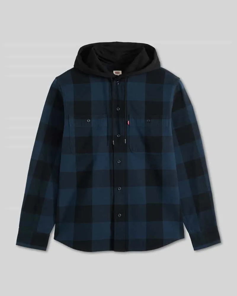 Levi's Regular Fit Freizeithemd aus reiner Baumwolle mit Kapuze Dunkelblau