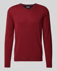 Fynch-Hatton Strickpullover mit V-Ausschnitt Bordeaux