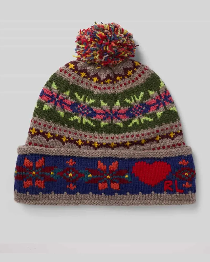 Ralph Lauren Pudelmütze mit Pommel Oliv