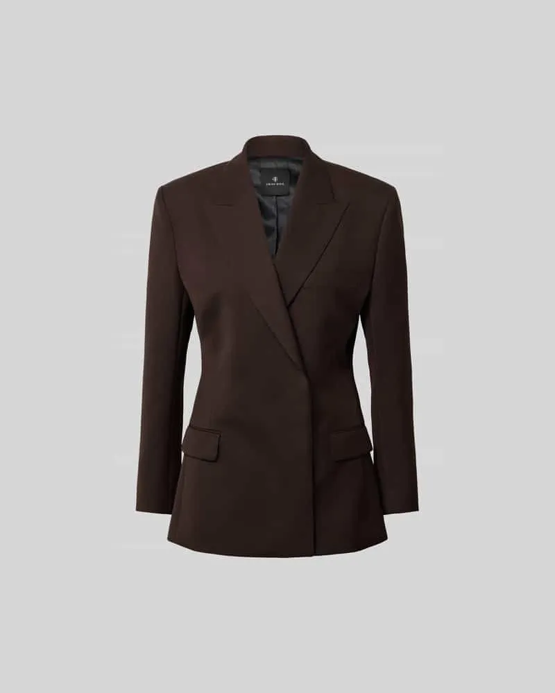 Anine Bing Blazer mit Woll-Anteil Dunkelbraun
