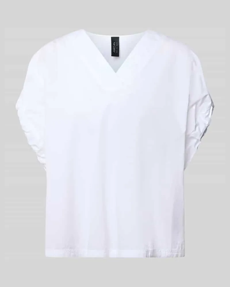 Marc Cain Relaxed Fit Bluse mit V-Ausschnitt Weiss