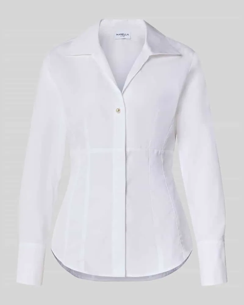 MARELLA Slim Fit Hemdbluse aus reiner Baumwolle Weiss