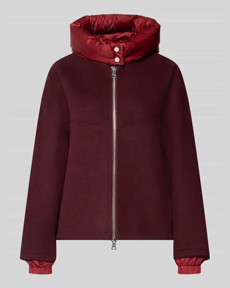Blonde No. 8 Doubleface Wolljacke mit abnehmbarer Steppkapuze Bordeaux
